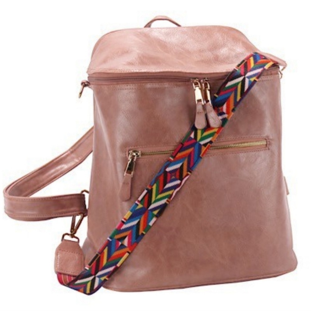 Milani Blush Backpack With Boho Strap